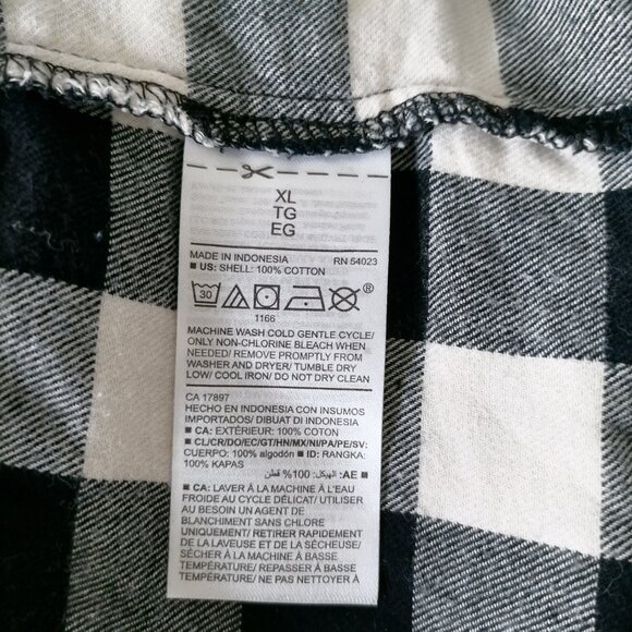 Old Navy Womens Black & White Plaid Print Button Up The Tunic Shirt Size Large - Picture 6 of 7
